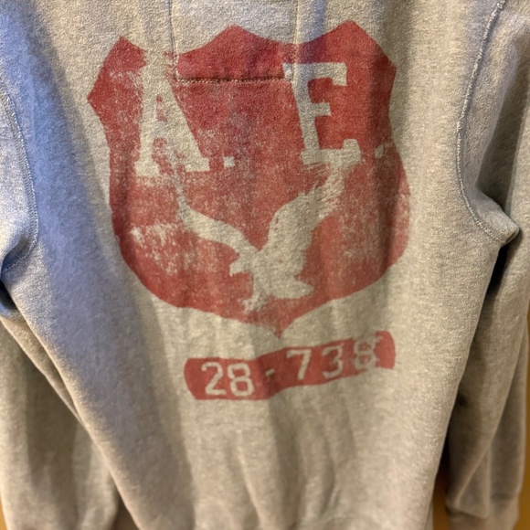 American Eagle Vintage Full Zip Hoodie Men's L Tall Fleece Eagle Logo Jacket Y2K - Picture 8 of 8
